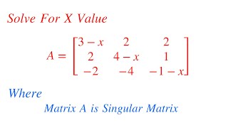Singular Matrix Solved Problem | Maths