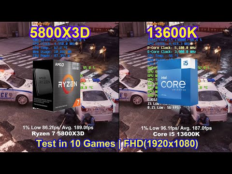 Core i5 13600K vs Ryzen 7 5800X3D + RTX 3090 Ti 24GB | FHD(1920x1080)