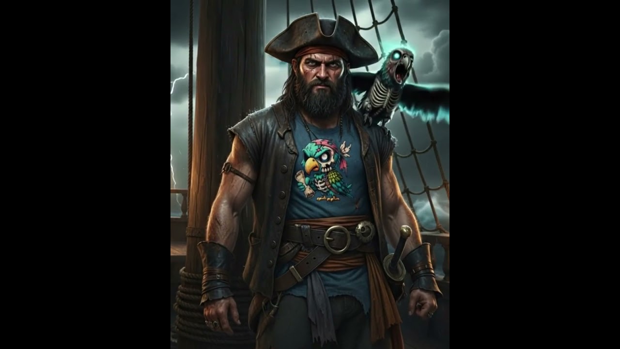 Undead Parrot T-Shirt – Pirate Zombie Bird Costume Map Halloween Design