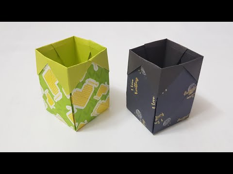 Cách gấp hộp giấy rất đơn giản - how to make paper box - box origami - gấp xếp giấy - paper craft | Foci