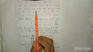 2 l1,m1,n1 and l2,m2,n2 are direction cosines of two mutually perpendicular lines,show direction __