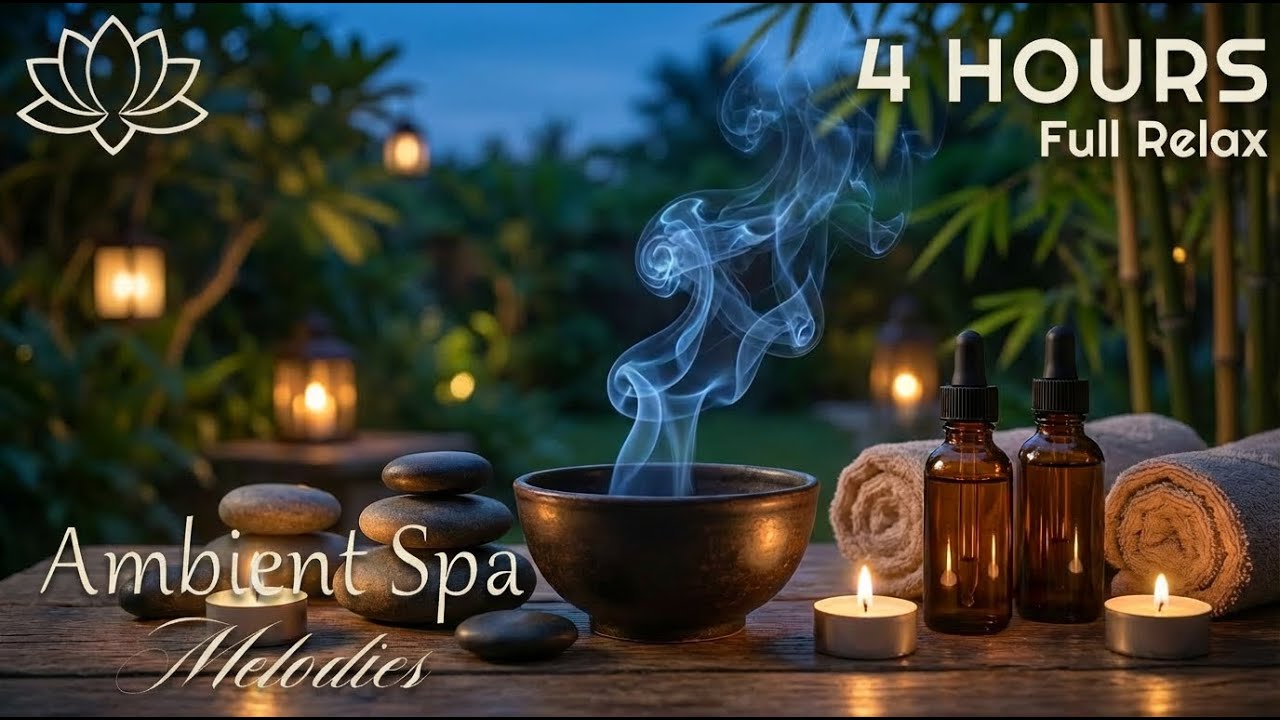 4 HOURS Relaxing Spa Music 🕯️ Soft Background Music for Massage, Yoga & Stress Relief