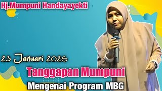 Download Lagu Tanggapan Mumpuni Mengenai Program MBG || Ustadzah Mumpuni Handayayekti Dari Temanggung  2026 MP3
