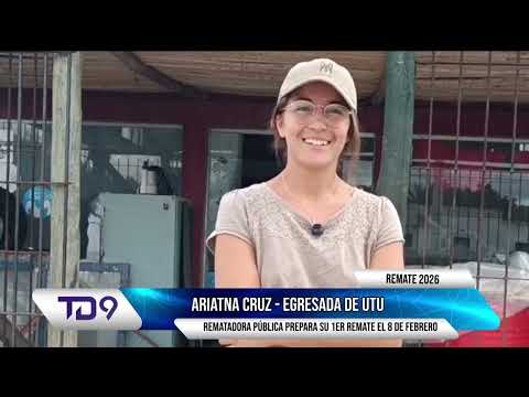 ARIATNA CRUZ, THE FIRST AUCTIONEER TO GRADUATE FROM UTU IN ROCHA, HOLDS HER FIRST AUCTION