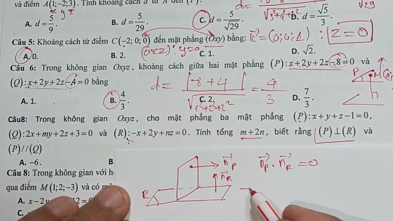 PHƯƠNG TRÌNH MẶT PHẲNG,ĐƯỜNG THẲNG, MẶT CẦU TRONG KHÔNG GIAN