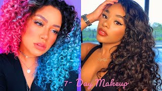 Hairstyle for Long Curly Hair! Natural Curly Hair Tutorial Transformation Compilations Summer 2021
