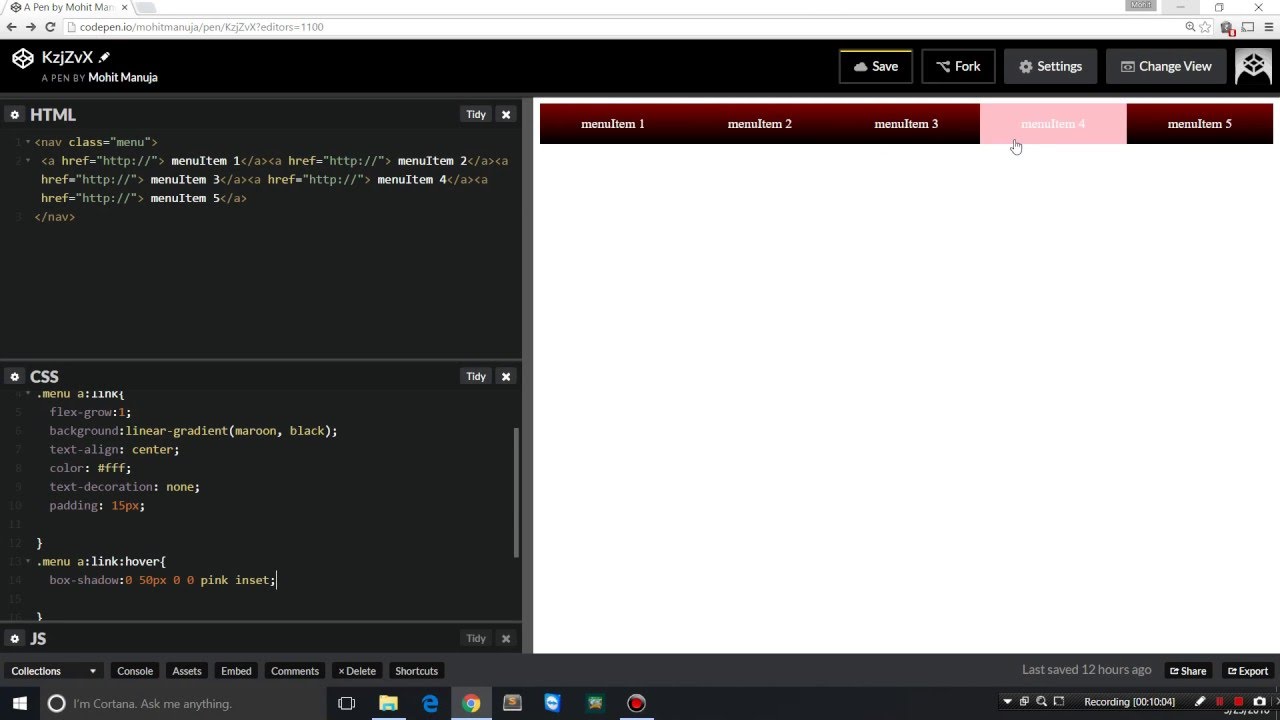Responsive menu bar using the css3 flexible box