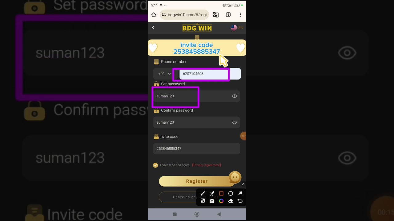 Bdg wine me registration kaise💵 bdg wine invite code👑 