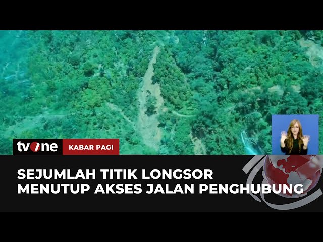 BNPB Lakukan Pantauan Udara Pasca Longsor di Luwu | Kabar Pagi tvOne class=