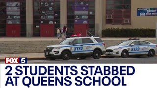 2 students stabbed at Queens school