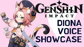 Diona / Childe Genshin Impact - Voice Showcase  ENGLISH - CHINESE - JAPANESE - KOREAN