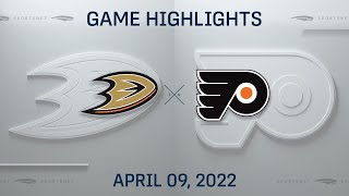 NHL Highlights | Ducks vs. Flyers - Apr. 9, 2022