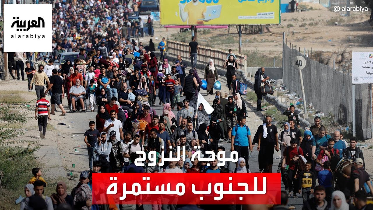 استمرار موجات النزوح بالآلاف من شمال غزة إلى جنوب القطاع