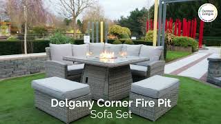 Delgany Corner Firepit Sofa Set