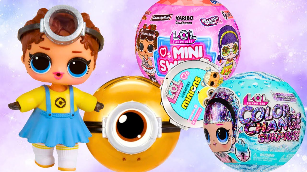 ASMR LOL Surprise Minion Mini Sweets Glitter Color Change Dolls 