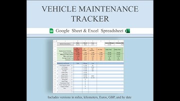 Car Maintenance Spreadsheet Tutorial