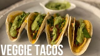 How to Make Vegetarian Tacos | Bean and Mushroom Base Tacos | Guacamole Recipe | Veggie Taco Recipe