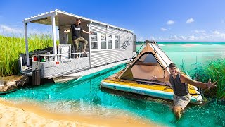 Cheap VS. Expensive FLOATING TINY HOME CHALLENGE!! ($500 vs $50,000)
