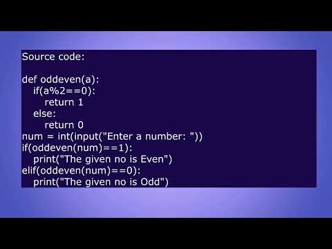 Write a Python program using functions to check whether a number is even or odd | computer practical
