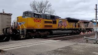 Union Pacific coal train 2 LOCOS in the lead +   5 DPU'S