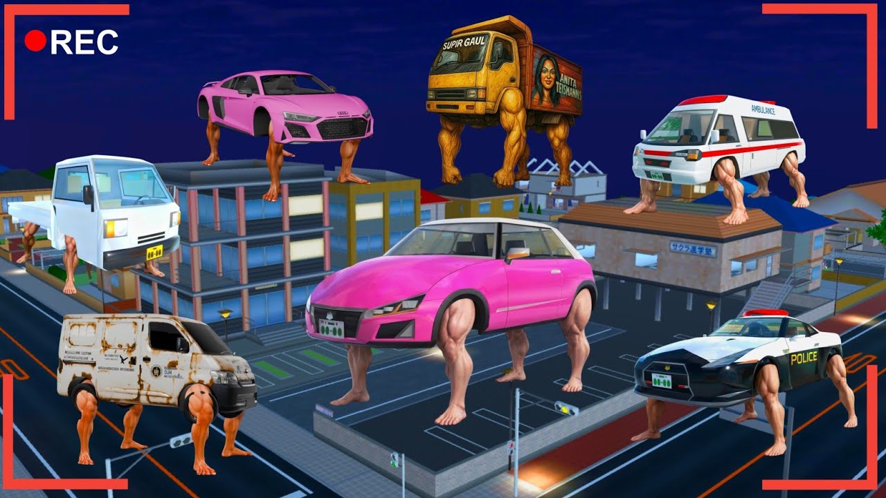 Yuta Mio Panik CCTV Merekam Pasukan ANOMALI MOBIL BERKAKI di Kota Sakura | Sakura School Simulator