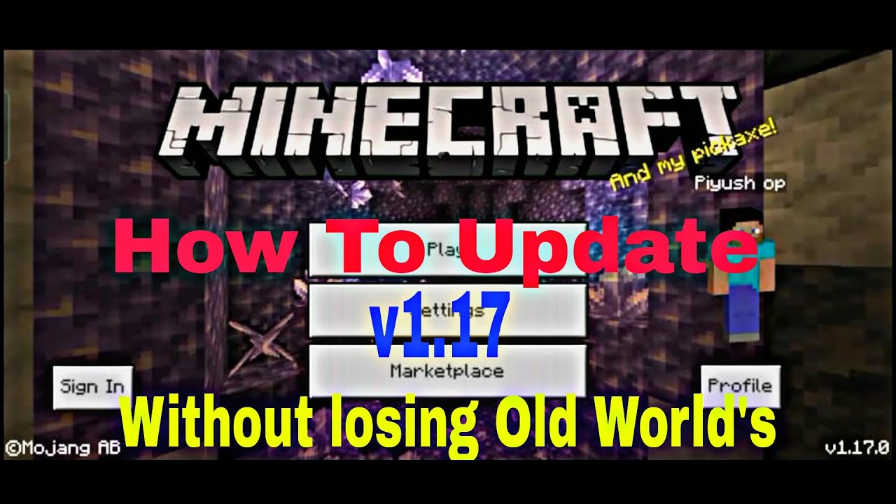 How To Update Minecraft PE 1.17 Caves And Clifes | Without lossing old ...
