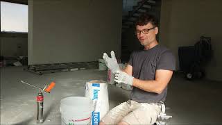 Triju KNAUF glaistu uzmaisymas Ia dalis UNIFLOTT as