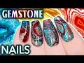 DIY Gemstone Nail Art - NO WATER WATERMARBLE!