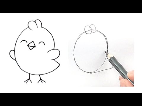 COMO DESENHAR UM PINTINHO FÁCIL [DESENHAR PINTINHO FOFO]