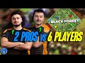 2 pros vs 6 players on black forest  aoe2