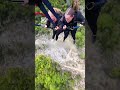 Best friends try world's biggest canyon swing 😲          🎥: Instagram / livkennaa