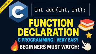 CP 29 : Functions in C Explained: Function Declaration आसान भाषा में | Best Notes for C Programming