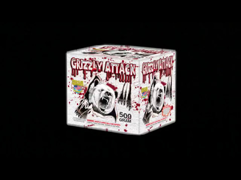 Grizzly Attack 500 Gram Fireworks Cake – 25 Shot Spinner Tail Finale (24 Seconds)