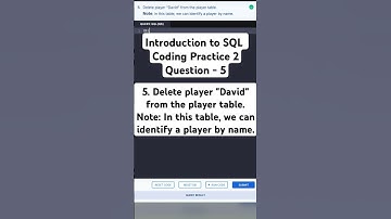 Introduction to SQL | Coding Practice 2 | Question 5 | NXT WAVE  #shorts #programming #database #nxt