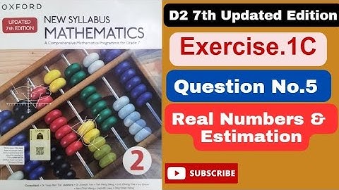 Question#5Exercise 1C|Book2|D2|updated 7th edition #newsyllabus Mathematics|O-level syllabus