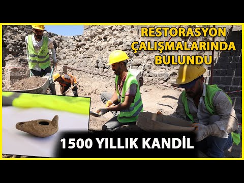 Diyarbakır'da Tarihi Surlarda 1500 Yıllık Kandil Bulundu