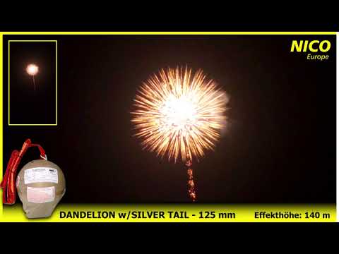 NICO Europe - Kugelbombe 'Dandelion with silver tail', 125 mm