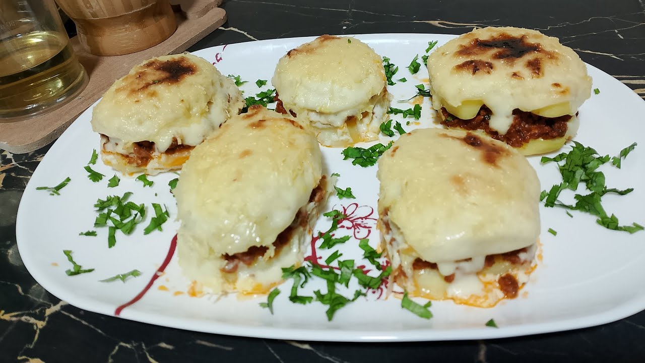 قوارب البطاطا المحشية باللحم المفروم جربوهم بزاف بنينة😍