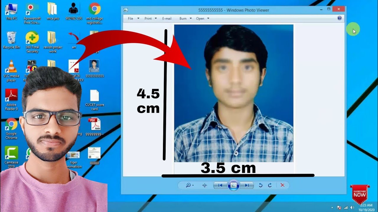 How To Make 3 5 Cm X 4 5 Cm Photo 175 X 132 Pixel Ka Photo Kaise Banaye In Hindi Youtube