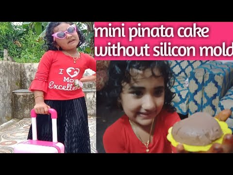 Arfina playing with toy trolley kitchen set | Mini pinata cake | without silicon mold ❤️🍰