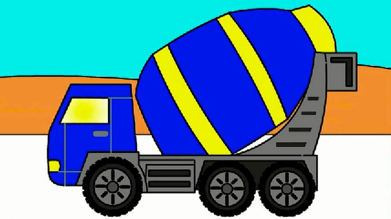 Das Malbuch - Betonmischer -  Tolle Videos für Kinder