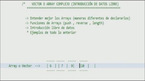 Aprendizaje de programacion javascript desde 0 y para novatos #15:  Array o Vector complejo(1/4)