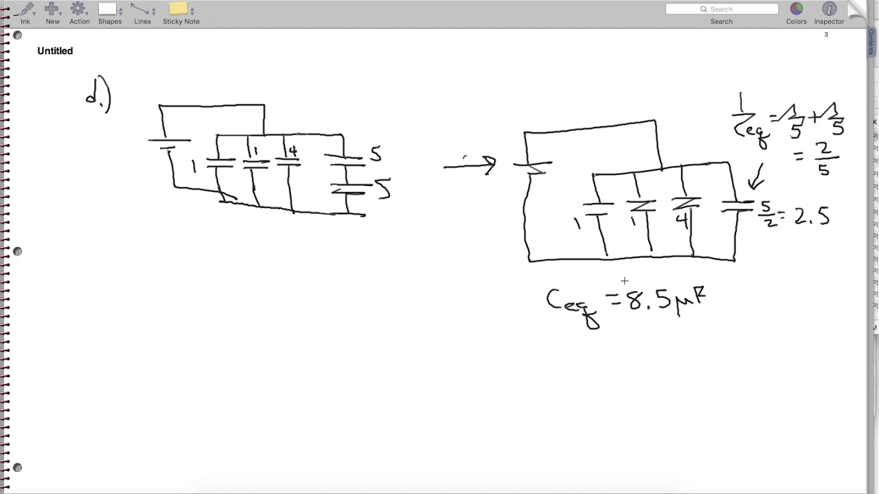 capacitors - series and parallel combo problem - solution part 2 - YouTube