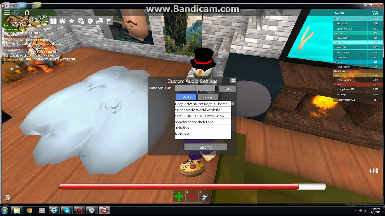 How To Put A Id Song In Music Player On Work At A Pizza Place - roblox work at a pizza place dj