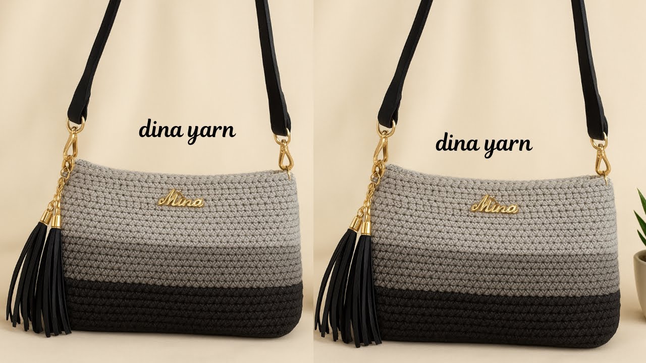 شنطة كروشيه راقية بخيط سلسلة | خطوة بخطوة للمبتدئين Elegant Crochet Bag_ bolso de ganchillo