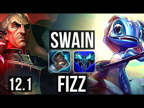 SWAIN vs FIZZ (MID) | Rank 5 Swain, 1.8M mastery, 400+ games, Dominating | NA Master | 12.1