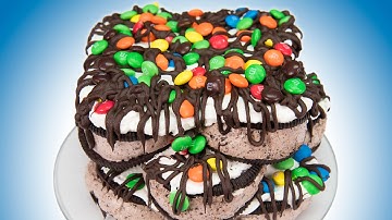 Quick & Easy M&Ms Oreo Ice Cream Sandwich Cake from Cookies Cupcakes and Cardio