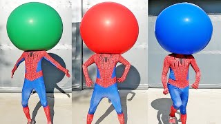 Spider Man İnside a Giant Balloons!