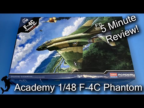 Academy 1/48 F-4C Phantom | 5 Minute In Box Review | Robin Olds Aircraft