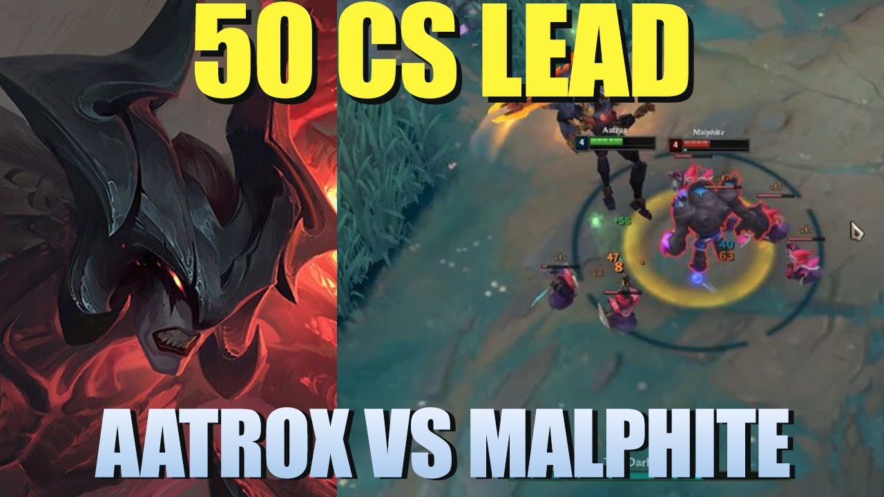 How to Stomp Passive Laners without Killing them - Aatrox vs Malphite Challenger gameplay